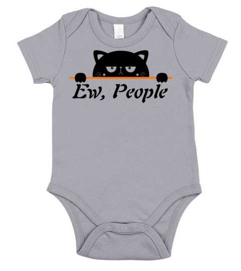 Ew People Black Cat Funny Gift Short Sleeve Baby One-Piece