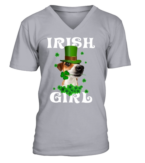 Jack Russell Terrier patricks day gift for her Men's V-Neck T-shirt