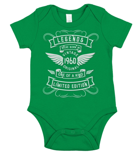 60th Birthday Present - Born 1960 Vintage Short Sleeve Baby One-Piece