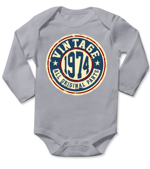 Vintage 1974 All Original Parts Long Sleeve Baby One-Piece