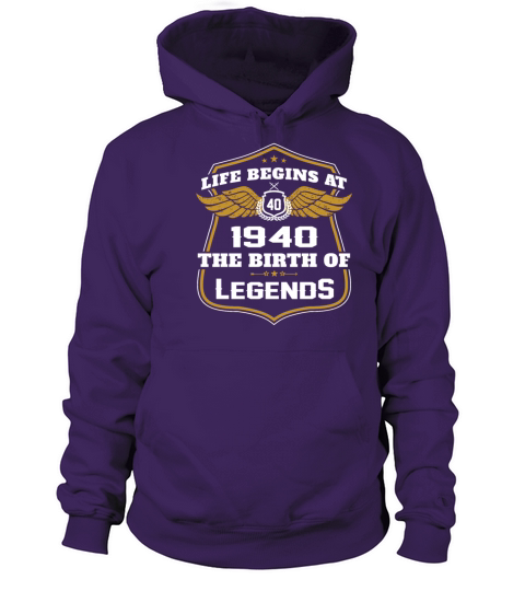 Life Beigns At 1940 The Birth Of Legends Women's Hoodie