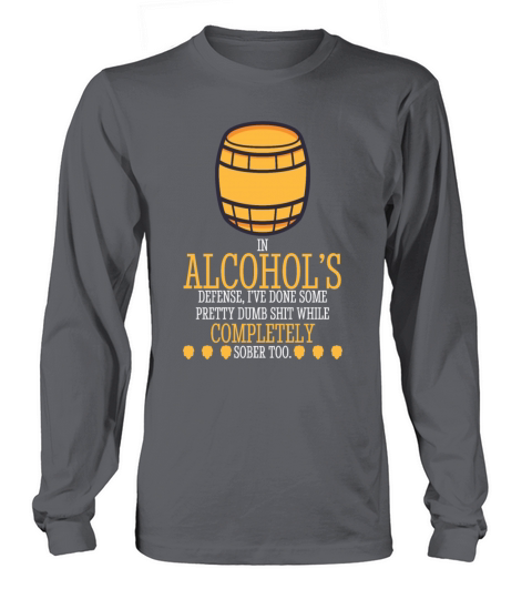 In Alcohols Defense funny beer wine liquor Men's Long Sleeve