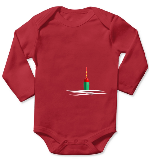fishing dad uncle with fisher float at sea Long Sleeve Baby One-Piece