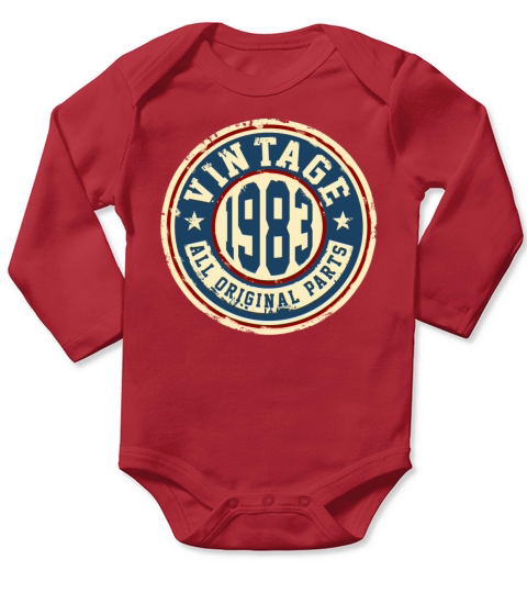 Vintage 1983 All Original Parts Long Sleeve Baby One-Piece