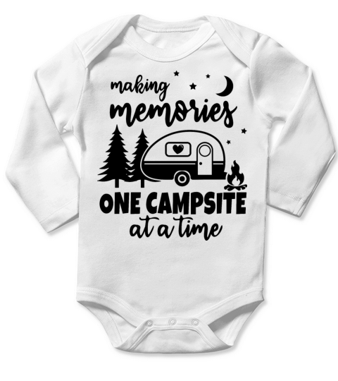 Making Memories One Campsite At a Time Long Sleeve Baby One-Piece