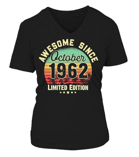 October 1962 59th Year Old Birthday Gift Retro Women's V-Neck T-shirt