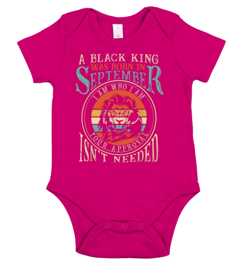 a black king was born in september Short Sleeve Baby One-Piece