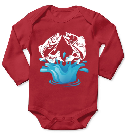 Valentine Day Shirt For Fishing Lover. Long Sleeve Baby One-Piece