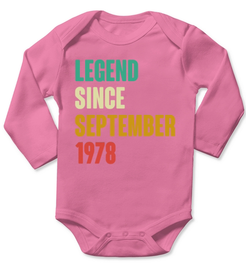 September 1978 44th Birthday 44 Years Old Bday Gi Long Sleeve Baby One-Piece