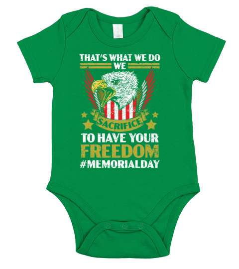 Memorial Day Patriotic Heroicness USA Flag Short Sleeve Baby One-Piece