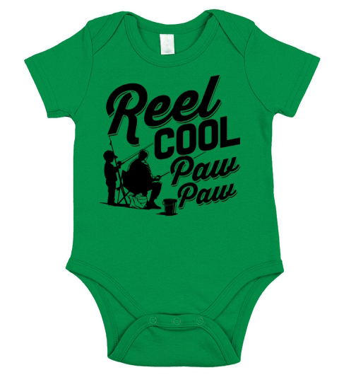 Reel Cool PawPaw - Fishing Design for a Fisherman Short Sleeve Baby One-Piece