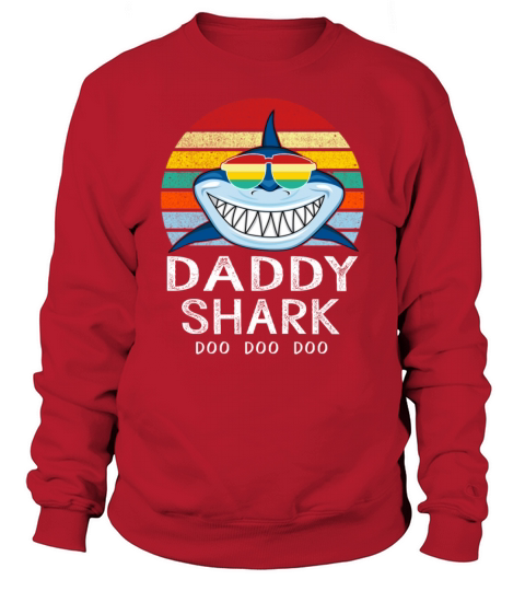 Retro Vintage Daddy Shark Tshirt gift for Father Men's Sweatshirt