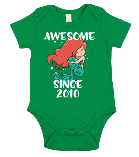 awesome since 2010 girls Birthday tshirt Short Sleeve Baby One-Piece