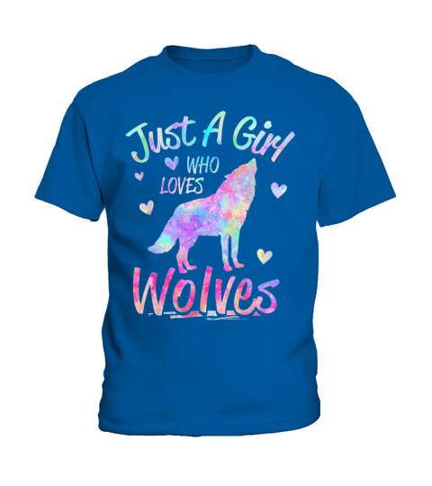 Just a girl who loves wolves funny wolf Kids T-Shirt