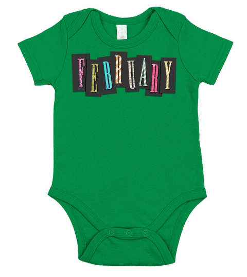 Born in February Short Sleeve Baby One-Piece