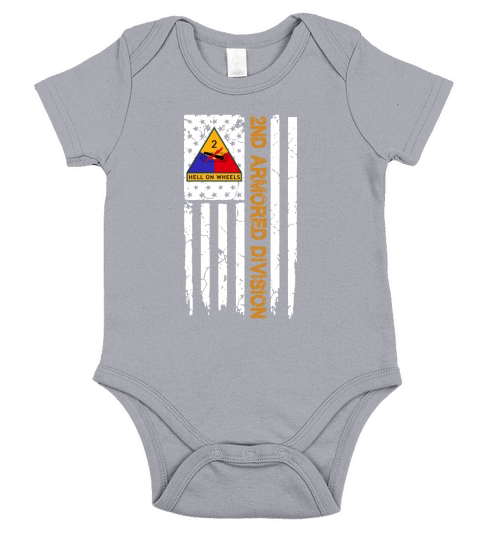 2nd Armored Division American Flag Tshirt Short Sleeve Baby One-Piece
