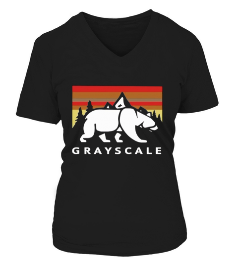 Bear grayscale vintage V-neck T-Shirt Woman