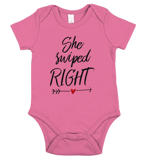 She Swiped Right Short Sleeve Baby One-Piece