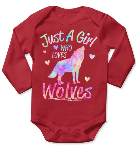 Just a girl who loves wolves funny wolf Long Sleeve Baby One-Piece