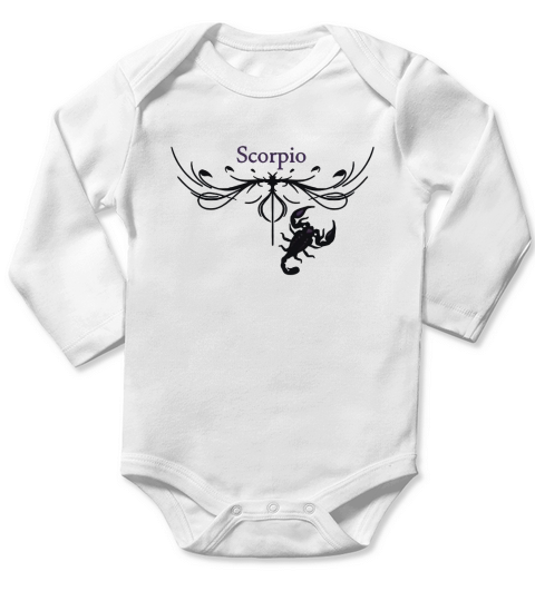 Scorpio Time Shirt Long Sleeve Baby One-Piece