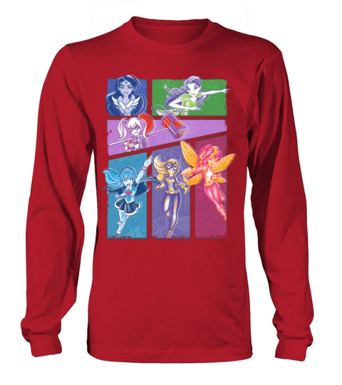 DC Super Hero Girls Collage Of Heroines Men's Long Sleeve