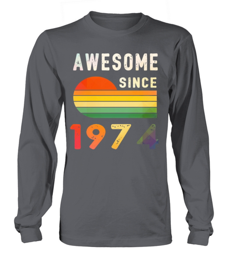 1974 Birthday Retro Vintage Gift vintage Men's Long Sleeve