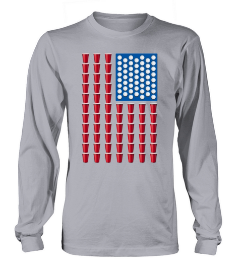 Beer Pong Drinking Game American Flag Women's Long Sleeve