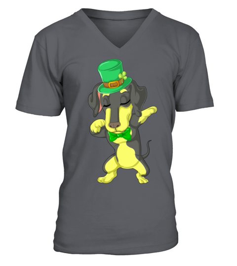 dabbing daschund st patricks day Men's V-Neck T-shirt