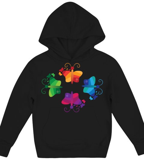 Colorful Butterfly - Abstract butterflies Kids Hoodie