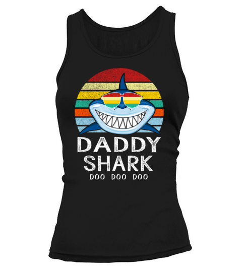 Retro Vintage Daddy Shark Tshirt gift for Father Women's Tank Top