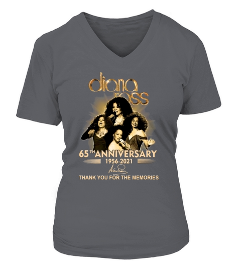Diana Ross 65th anniversary 1956 2021 thank you for the memories signature V-neck T-Shirt Woman