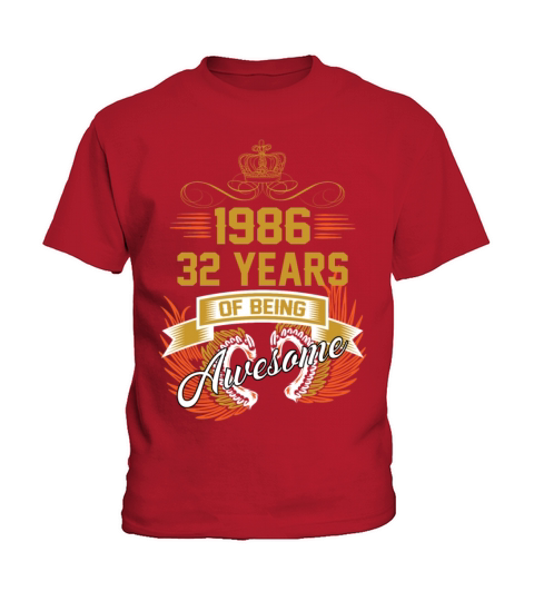 1986 32 Years Of Being Awesome Kids T-Shirt