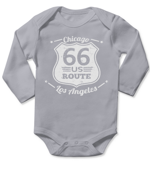 Chicago nach LA Route 66 Distressed T-Shirt Long Sleeve Baby One-Piece