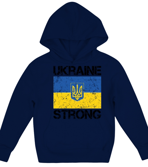 Ukraine Strong Ukrainian Flag Support Vintage Kids Hoodie