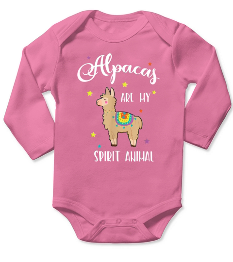 Alpaca T-Shirt Women -- Alpacas Are My Spirit Animal Long Sleeve Baby One-Piece