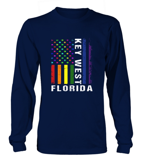 Key West Florida Gay Pride Rainbow American Flag Lbgt Rights Long sleeved Unisex