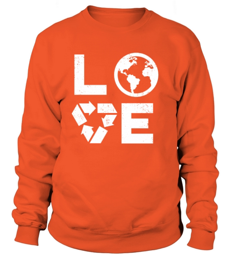 Love Earth Day 90s Vintage Recycling Kids or Teach Men's Sweatshirt