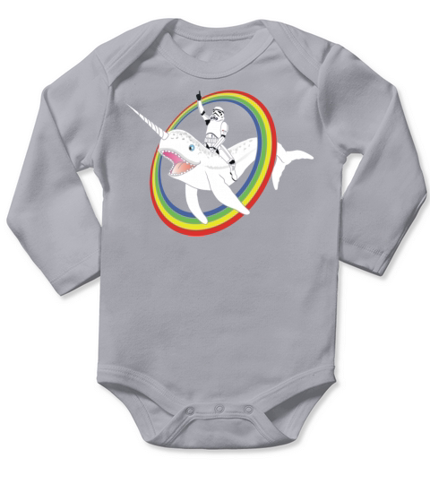 Narwhal Rainbow Stormtrooper Long Sleeve Baby One-Piece