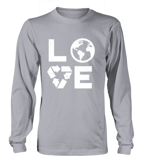 Love Earth Day 90s Vintage Recycling Kids or Teach Men's Long Sleeve