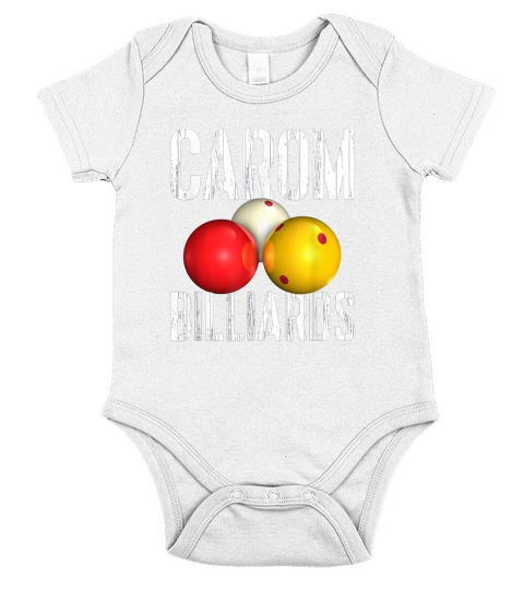 3-CUSHION BILLIARD BALLS - SHIRT FOR STRAIGHT RAIL CAROM Short Sleeve Baby One-Piece