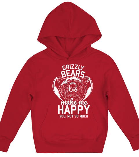 Grizzly bears make me happy gift animal forest Kids Hoodie
