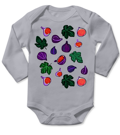 Figs fruits pattern1 Long Sleeve Baby One-Piece