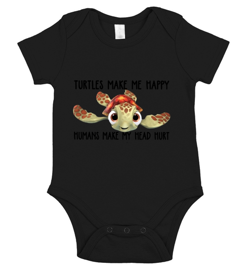 Turtles Make Me Happy - Ladies Flowy Tank Short Sleeve Baby One-Piece