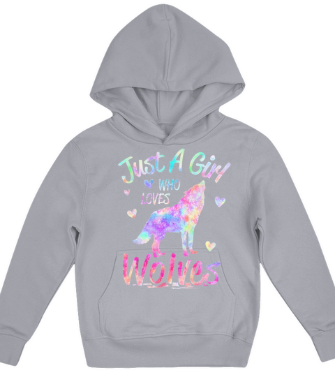 Just a girl who loves wolves funny wolf Kids Hoodie