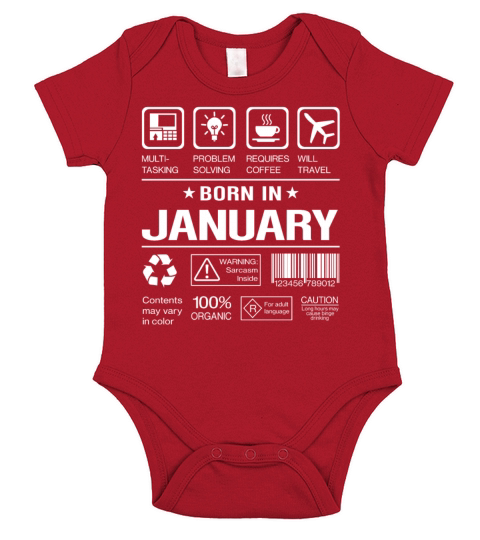 Born In January Short Sleeve Baby One-Piece
