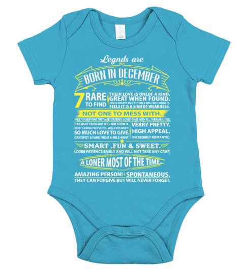Legends Are Born In December Short Sleeve Baby One-Piece