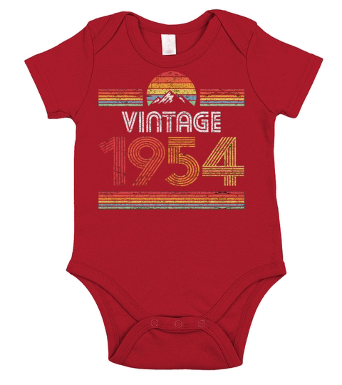 1954 Vintage Born 1954 Retro Birthday Gifts For Me Short Sleeve Baby One-Piece