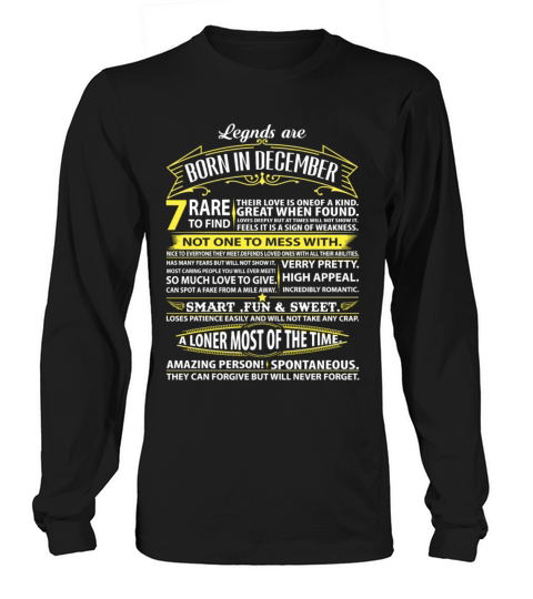 Legends Are Born In December Men's Long Sleeve