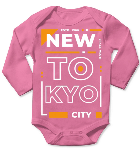 Black Orange New York City Typography T shirt Long Sleeve Baby One-Piece