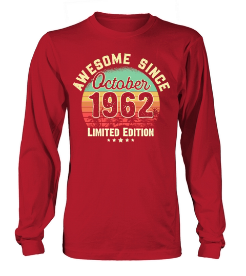 October 1962 59th Year Old Birthday Gift Retro Women's Long Sleeve